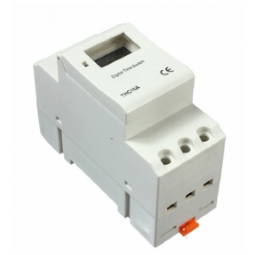 Interrupteur horaire 7jr digit 1of 16a 24dc horloge 24v thc15a programmable minuterie rail din 2200w ECLATS DESTOCKAGE