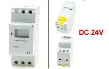 Interrupteur horaire minuterie 24dc 7jr digit 1of 16a horloge 24v thc15a programmable rail din 2200w ECLATS DESTOCKAGE