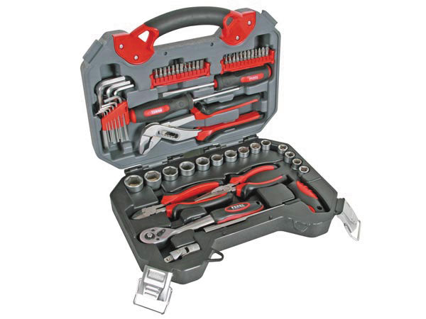Jeu d outils 56 pcs hsetpro2chrome vanadium pince multiprise embouts tournevis clef a cliquet allen ECLATS DESTOCKAGE