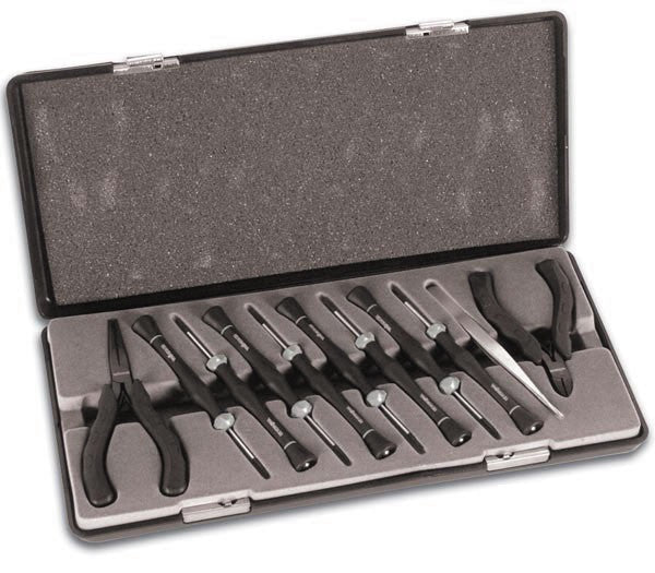 Jeu de 2 pinces brucelle 8 tournevis (microtip) vtset14 3 x cruciforme: ph000 ph00 ph0 ECLATS DESTOCKAGE