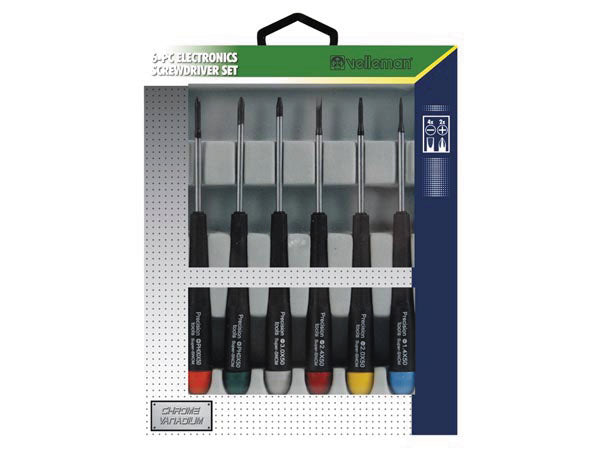Jeu de 6 tournevis de précision plat cruciforme outil vtset29 travaux precision ordinateur ECLATS DESTOCKAGE