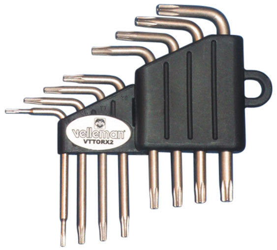 Jeu de cles star 8 pcs tor etoile vtstar2 T5x4.2, T6x4.2, T7x4.8, T8x5, T9x5, T10x5.4, T15x5.7, T20x6.2 ECLATS DESTOCKAGE