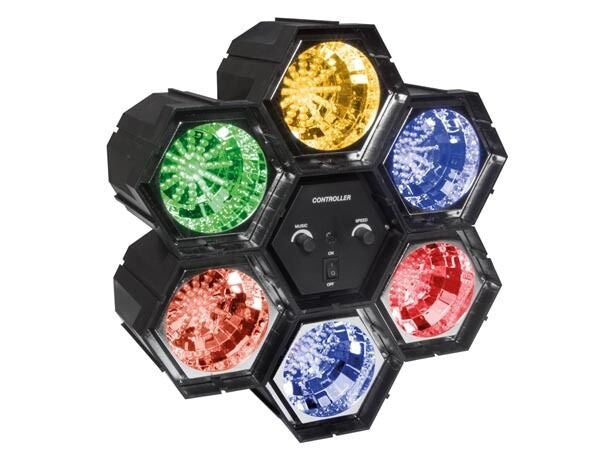 Jeu de lumiere multicolore 6x36 leds 6 modules spots a led modulateur vdll6rl ECLATS DESTOCKAGE