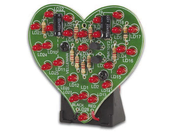 Kit a monter petits coeurs a 28 leds clignotantes electronique mk101 ECLATS DESTOCKAGE
