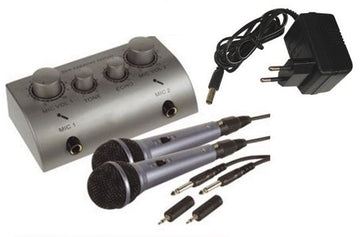 Kit de karaoke 2 micros mixage son microphone sonorisation micro fete musique vdsprom4 promix02 ECLATS DESTOCKAGE
