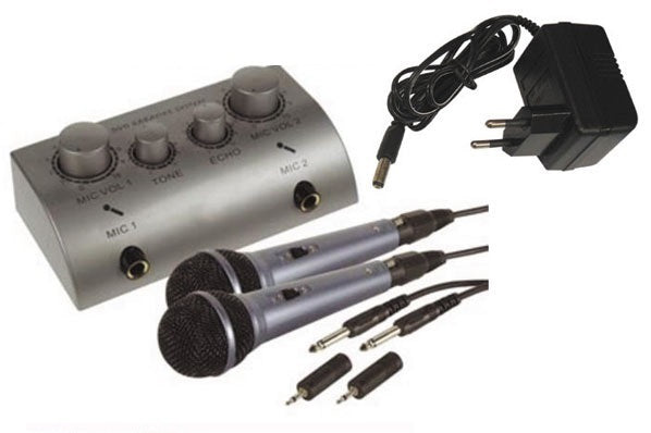 Kit de karaoke 2 micros mixage son microphone sonorisation micro fete musique ECLATS DESTOCKAGE