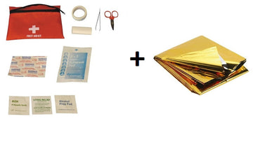 Kit de survie premier secours soins trousse medicale pharmacie pansement + couverture de survie prot ECLATS DESTOCKAGE