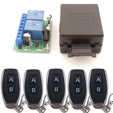 Kit d’intérieur 2 canaux 433 MHz 12v 5 telecommandes radio grille garage arrosage éclairage jardin ECLATS DESTOCKAGE