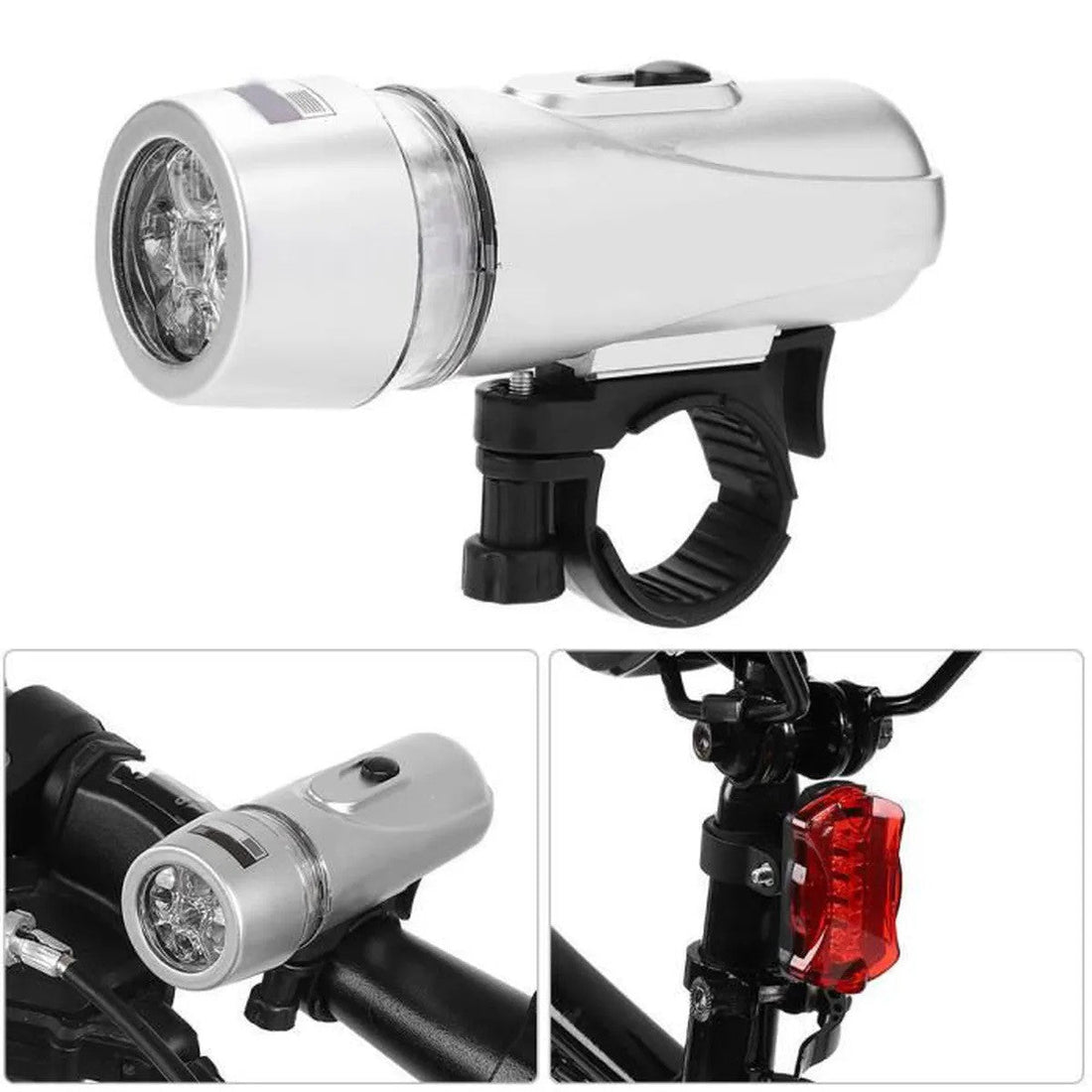 Kit eclairage led ebl ebl10 bicyclette velo lumiere 5 leds blancs 5 leds rouges perel ECLATS DESTOCKAGE