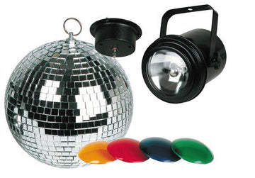 Kit lumiere disco projecteur par 36 4 filtres de couleur vdlprom2 boule a facettes avec moteur 20cm 5410329208141 ECLATS DESTOCKAGE