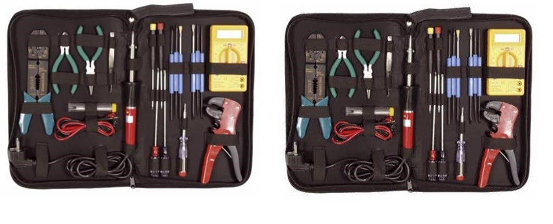2 Kit outillage 19pcs fer à souder pince coupante sertir dénuder multimètre tournevis/testeur vtset26 ECLATS DESTOCKAGE