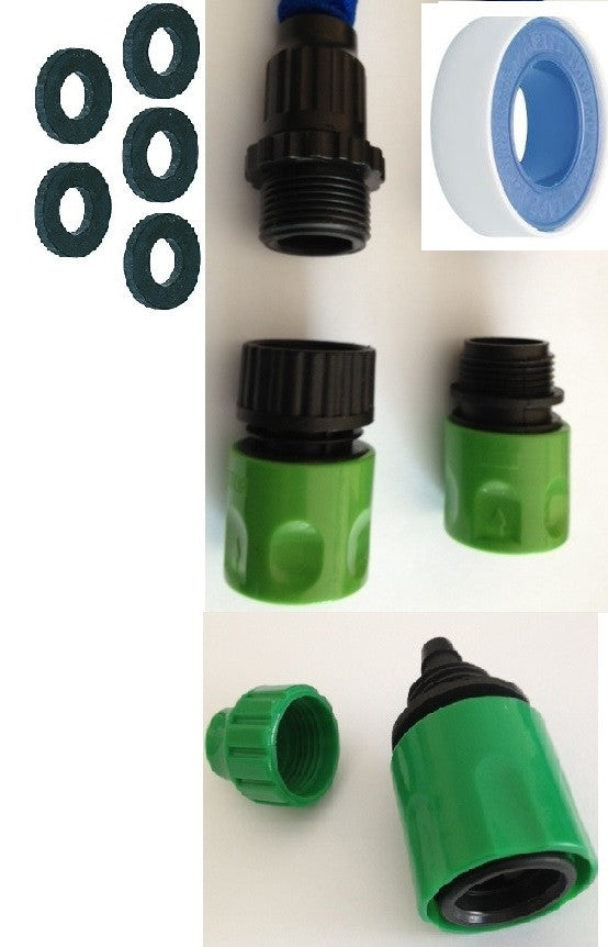 Kit raccord connecteur adaptateur joint teflon vanne pour reparation tuyau extensible x hose ECLATS DESTOCKAGE