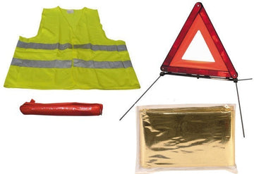 Kit securite triangle gilet réfléchissant couverture survie signalisation voiture auto r27 en471 ECLATS DESTOCKAGE