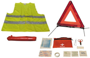 Kit securite triangle gilet réfléchissant trousse pharmacie signalisation voiture auto r27 en471 ECLATS DESTOCKAGE