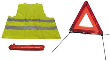 Kit securite triangle route voiture signalisation r27 en11 gilet réfléchissant xl ce en 471 ECLATS DESTOCKAGE