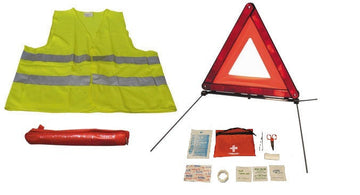 Kit securite voiture auto triangle gilet réfléchissant trousse medicale signalisation r27 en 471 ECLATS DESTOCKAGE