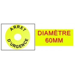 Label arret d'urgence ø60mm apem coapa01yl3 ECLATS DESTOCKAGE