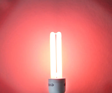 Lampe fluo rouge e27 220v 15w  75w ampoule fluocompacte eclairage basse consommation ecologie ECLATS DESTOCKAGE