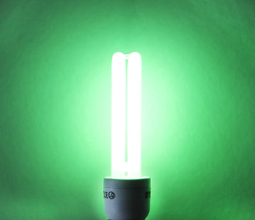 Lampe fluo vert e27 220v 15w  75w ampoule fluocompacte eclairage basse consommation ecologie ECLATS DESTOCKAGE