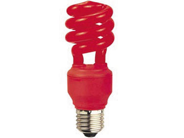 Lampe fluocompacte couleur rouge e27 220v 13w  75w ampoule lamp13wes r basse consommation ECLATS DESTOCKAGE