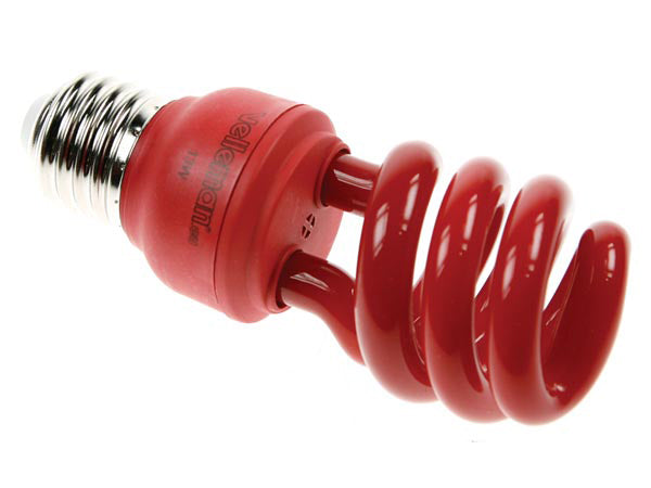 Lampe fluocompacte spirale rouge t3 15w 240v e27 lae1e4f ampoule lumiere 230v 240v ecologie ECLATS DESTOCKAGE