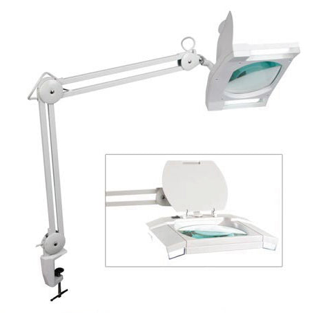 Lampe loupe 220v 2x9w bras 3 dioptries blanc eclairage vtlamp3wn tension fixation etau ECLATS DESTOCKAGE