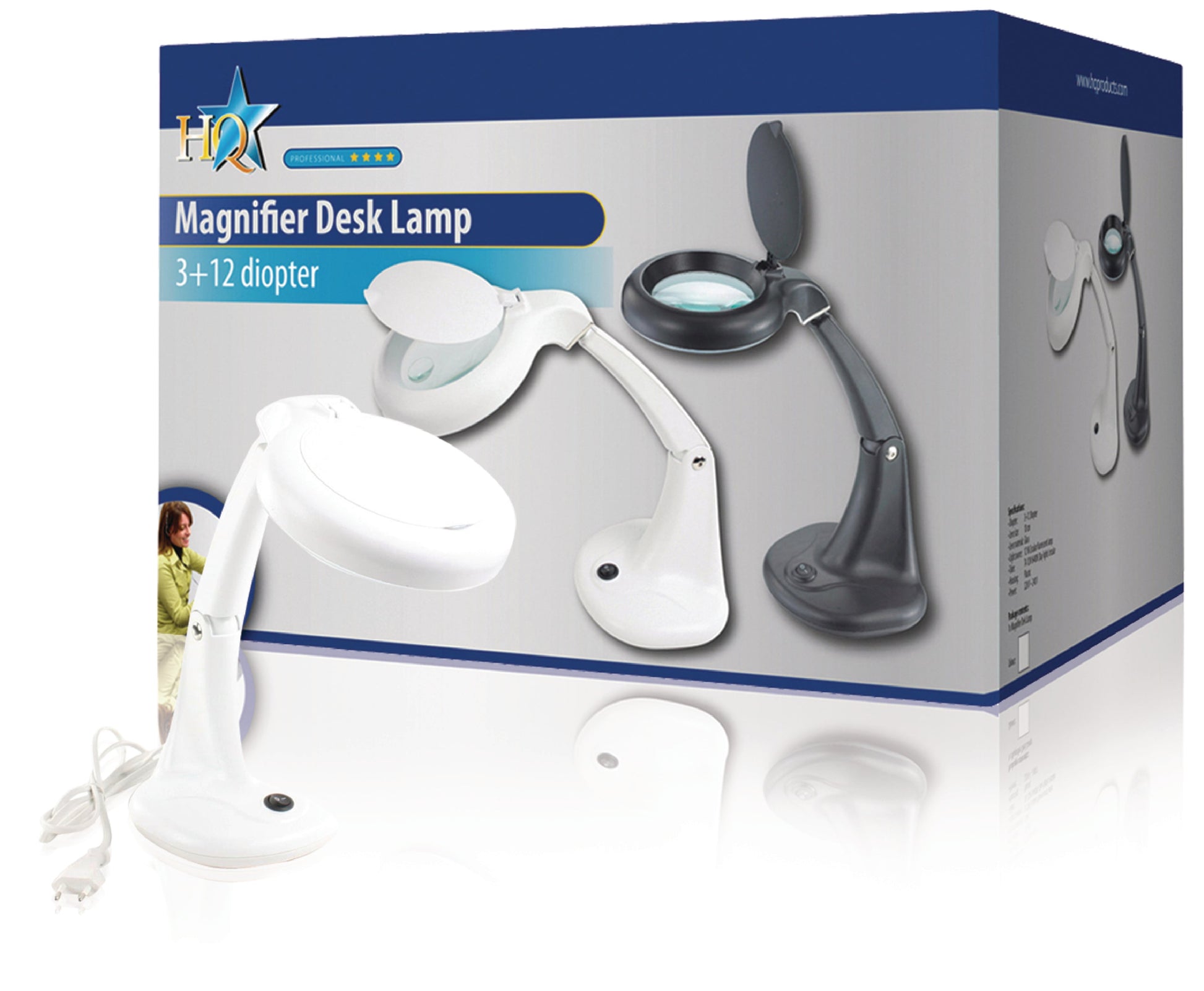 Lampe loupe de table blanche 3+12 dioptries 12w ECLATS DESTOCKAGE