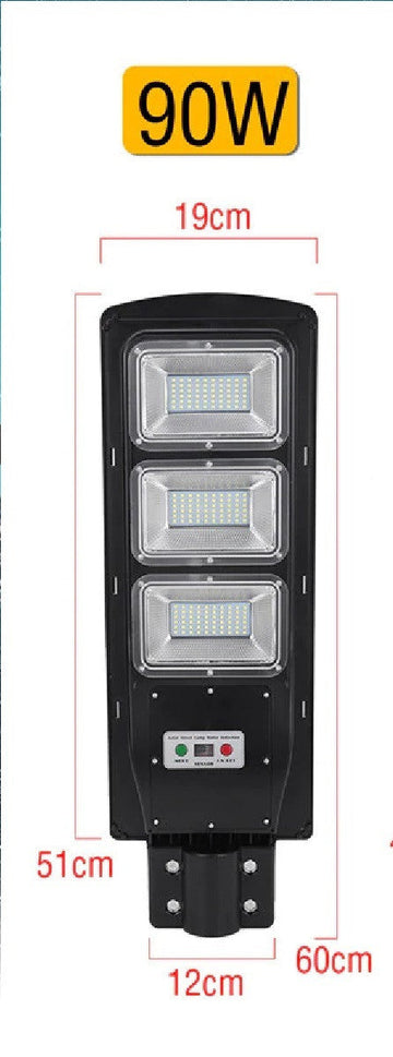 Lampe solaire Réverbère LED 90W Radar PIR capteur de mouvement télécommande ECLATS DESTOCKAGE