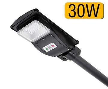 Lampe solaire Réverbère LED 30W Radar PIR capteur de mouvement télécommande ECLATS DESTOCKAGE