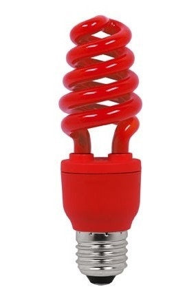 Lampe spirale fluocompacte rouge e27 220v 13w  75w ampoule eclairage fluo 230v 240v ECLATS DESTOCKAGE