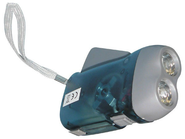 Lampe torche 2 leds dynamo sans pile se charge en quelques pressions ECLATS DESTOCKAGE