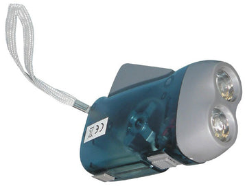 Lampe torche 2 leds dynamo sans pile se charge en quelques pressions ECLATS DESTOCKAGE