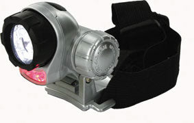 Lampe torche frontale 7 led eclairage antichoc tete lumiere oulam15 2 rouge 5 blanche basse conso ECLATS DESTOCKAGE