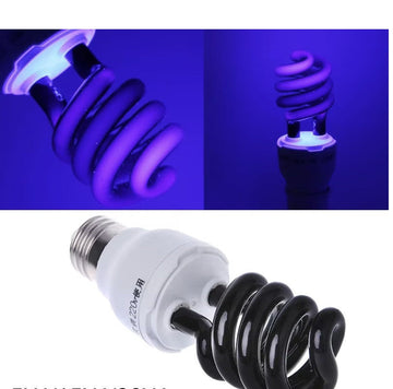 Lampe uv ampoule fluocompacte lae1f8f lumiere noire spirale e27 t3 15w 220v 230v 240v ultraviolet fluo compacte ECLATS DESTOCKAGE
