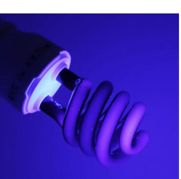 Lampe uv fluocompacte ampoule e27 lumiere noire spirale t3 15w 20w 220v 230v 240v ultraviolet ECLATS DESTOCKAGE