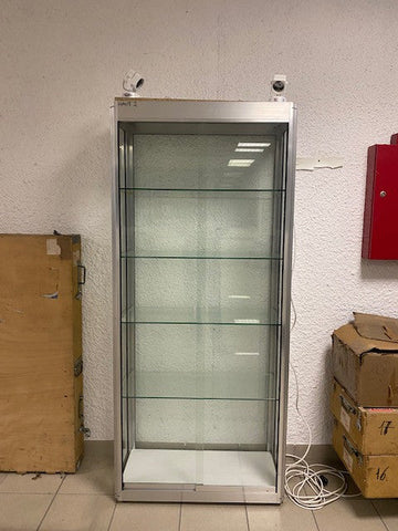 Location vitrine pliante 180 x L 80 x P 35 CMcaisse emballage 10 jours pour salon foire exposition ECLATS DESTOCKAGE