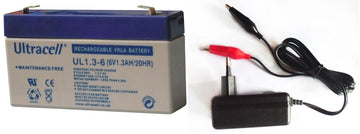 Lot 1 batterie 6v 1.2v 1ah + 1 chargeur accu 220v 6v 1a ECLATS DESTOCKAGE
