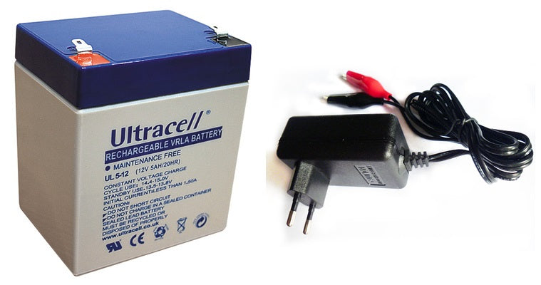 Lot de 1 batterie 12v 5ah + 1 chargeur 220v 12v 13.8v ECLATS DESTOCKAGE
