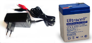 Lot de 1 chargeur 220vca 6vcc 7.2v + 1 batterie 6v 4ah 4.5ah pour jouet etc ECLATS DESTOCKAGE