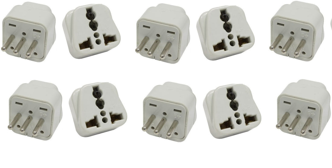 Lot de 10 Adaptateur voyage italie uruguay vers prise europe convertisseur fiche electrique - ECLATS DESTOCKAGE