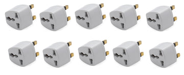 Lot de 10 adaptateurs secteur gb voyage uk prise electrique europeenne vers fiche anglaise - ECLATS DESTOCKAGE