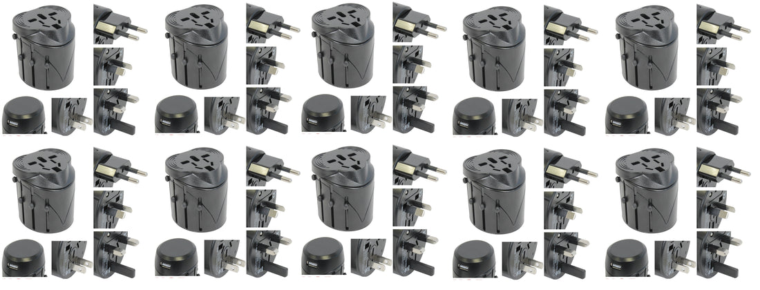 Lot de 10 adaptateurs secteur universel prise 150 pays avec usb voyage europe - ECLATS DESTOCKAGE
