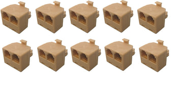 Lot de 10 adaptateurs telephonique rj12 mâle 2 rj12 femelle 6p4c dedoubleur voyage tcu7 ECLATS DESTOCKAGE