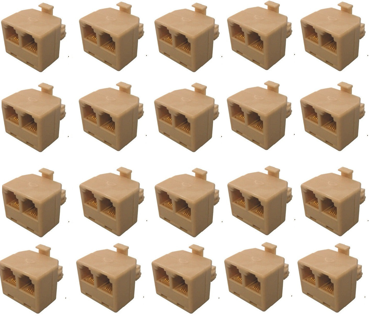 Lot de 20 adaptateurs telephonique rj12 mâle 2 rj12 femelle 6p4c dedoubleur voyage tcu7 ECLATS DESTOCKAGE