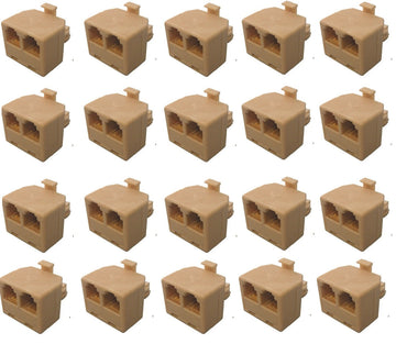 Lot de 20 adaptateurs telephonique rj12 mâle 2 rj12 femelle 6p4c dedoubleur voyage tcu7 ECLATS DESTOCKAGE