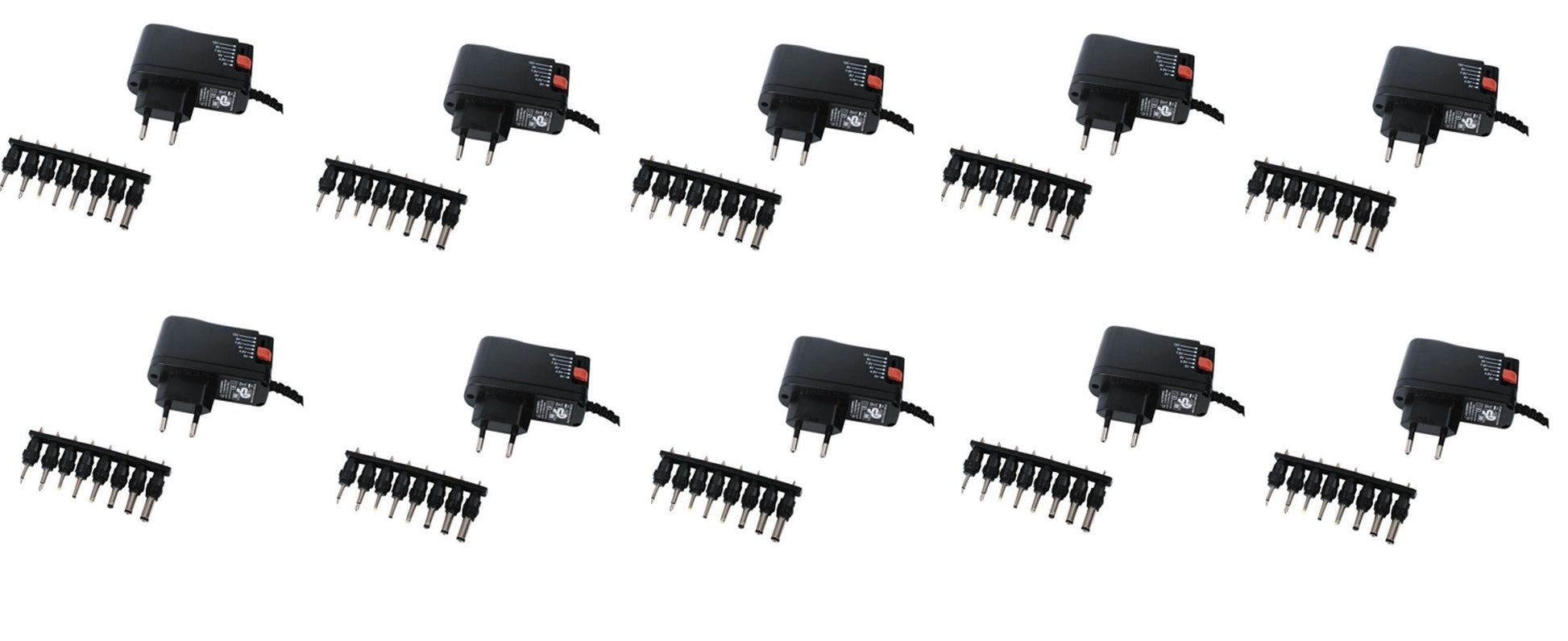 Lot de 10 alimentations universelles 110v 220v 10w 1.5a 3v 4.5v 6v 7.5v 9v 12v compacte secteur ECLATS DESTOCKAGE