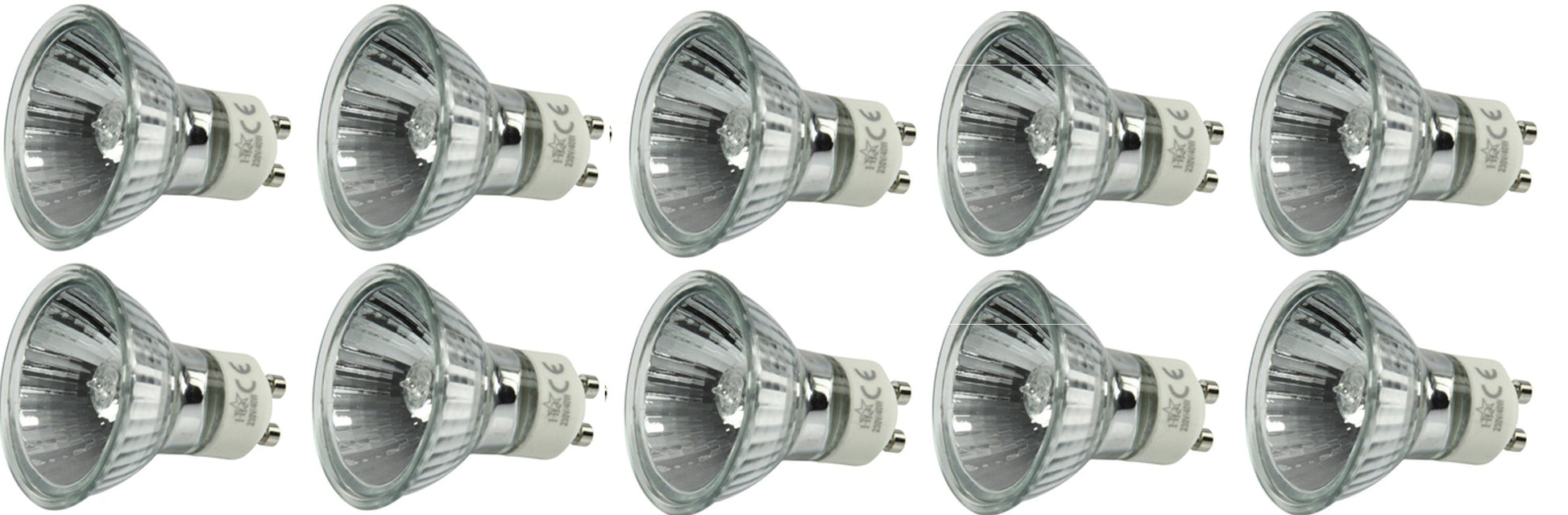 Lot de 10 ampoules gu10 halogène à économie d énergie 40w (50w) ECLATS DESTOCKAGE