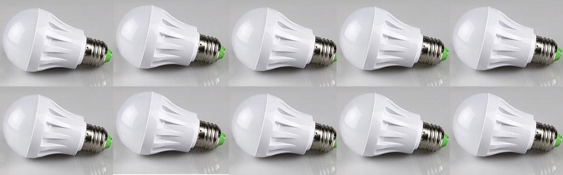 Lot de 10 ampoules led 7w (70W) e27 220v eclairage blanc lumiere bulb 240v thermoplastique ECLATS DESTOCKAGE