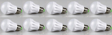 Lot de 10 ampoules led 7w (70W) e27 220v eclairage blanc lumiere bulb 240v thermoplastique ECLATS DESTOCKAGE