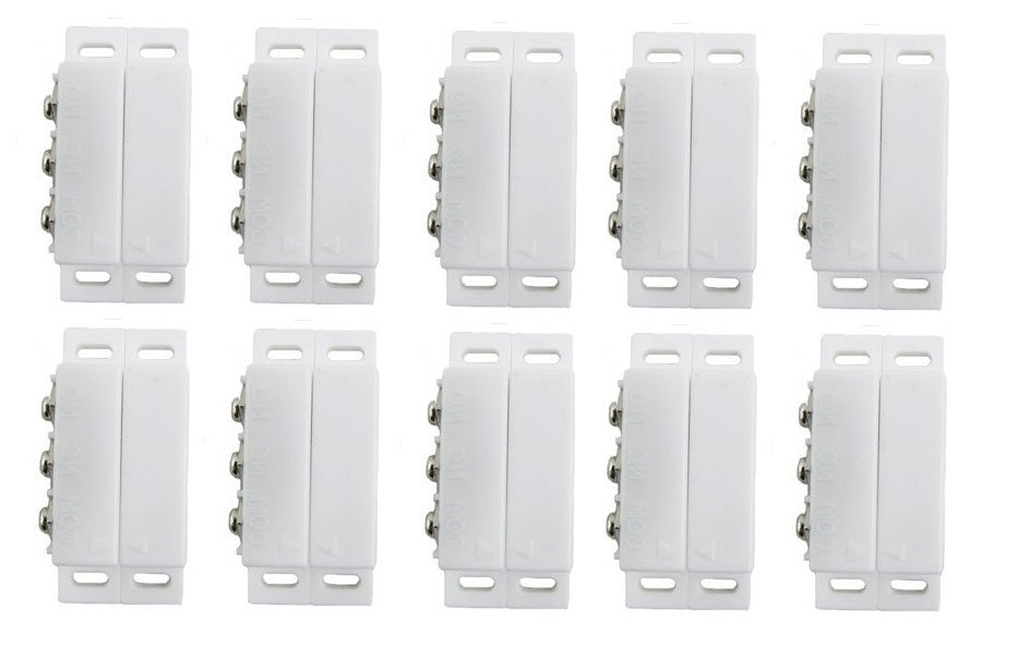 Lot de 10 Contacteur detecteur magnetique ouverture alarme contact no nf saillie ivoire capteur - ECLATS DESTOCKAGE